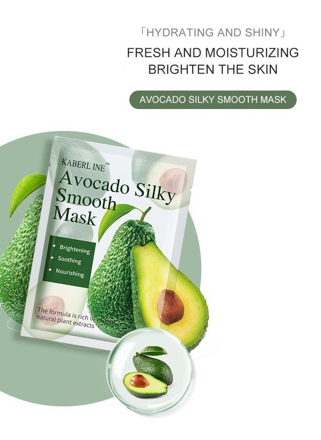 9 Pieces Facial Sheet Masks,Avocado,Cucumber,Aloe Vera,25ml