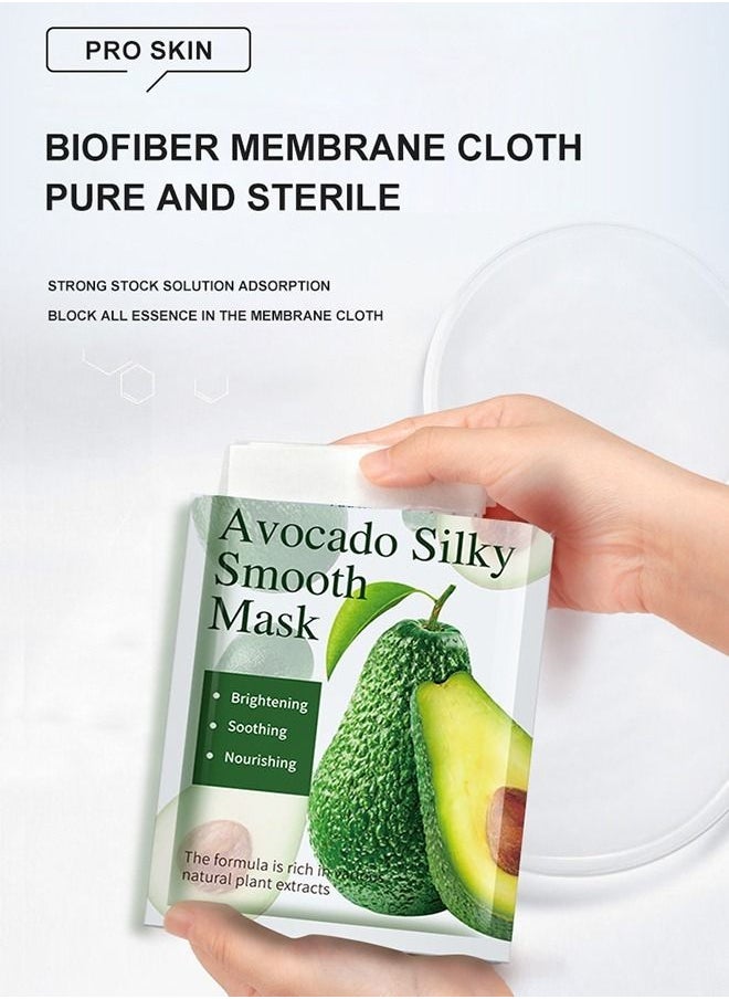 9 Pieces Facial Sheet Masks,Avocado,Cucumber,Aloe Vera,25ml