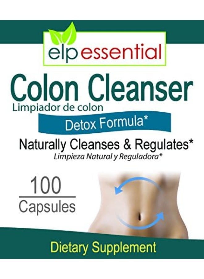 ELP ESSENTIAL Colon Cleanser Detox Formula 100 Capsules Limpiador de Colon