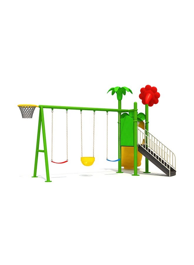 Kindergarten Children Play Swing Set Plastic Outdoor Playground Equipment With Slide For Kids 3-12