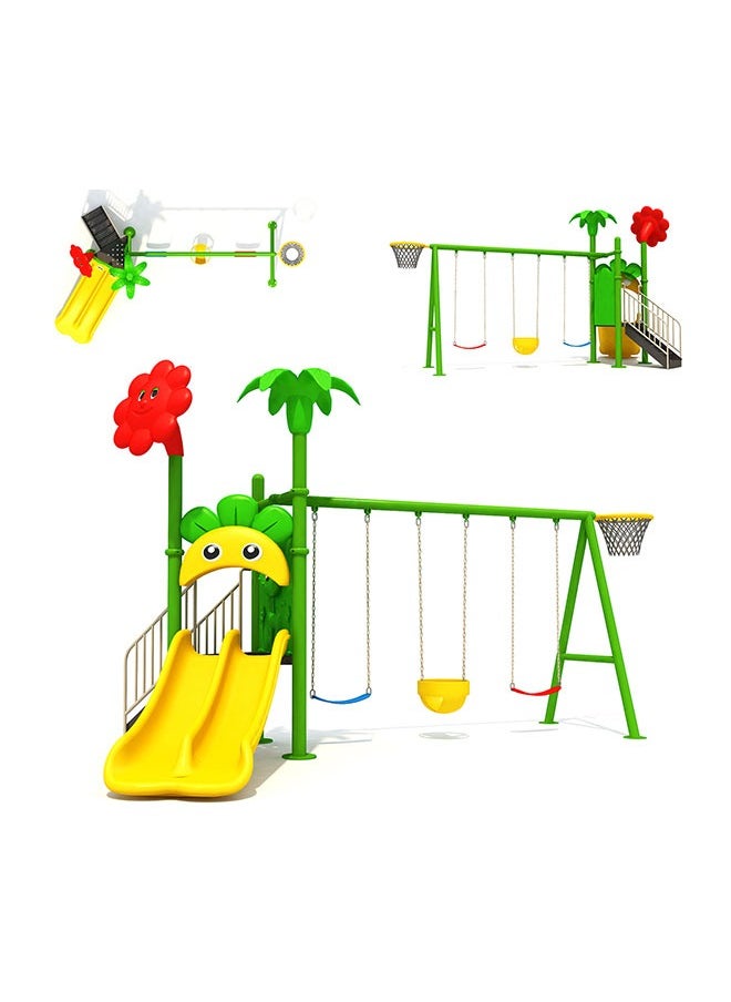 Outdoor Playground Equipment Plastic Slide Kids Amusement Park Swing Garden