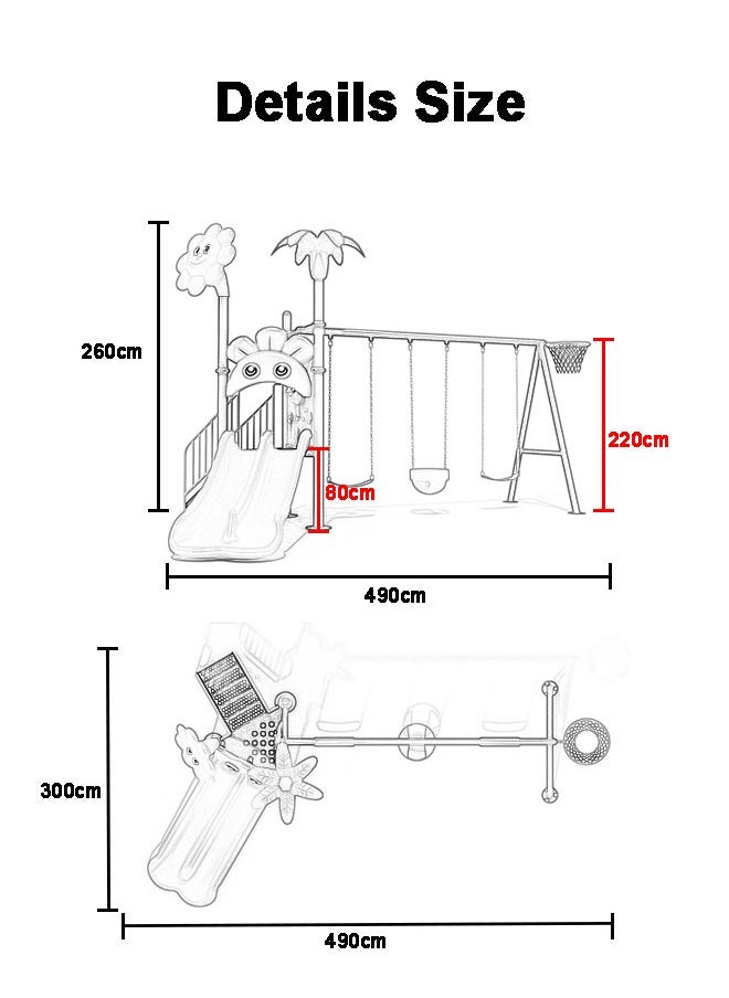 Outdoor Swing and Slide Durable Backyard Playground Kids Play Equipment