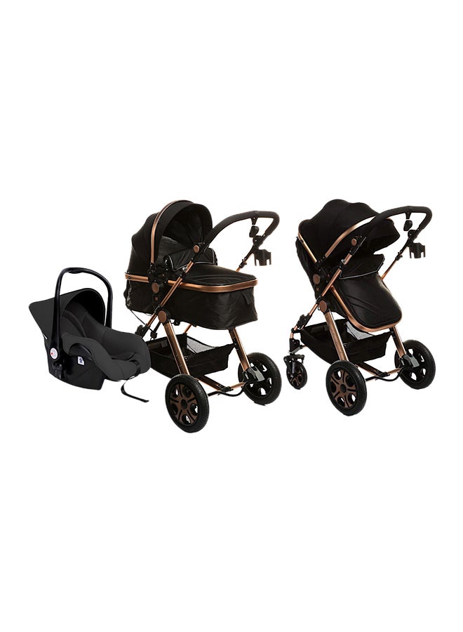 4-In-1 Luxury Stroller Travel System - Black