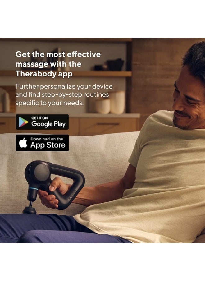 Prime Quiet Deep Tissue Therapy Massage Gun - Bluetooth Enabled, Electric Percussion Massage Gun & Personal Massager for Pain Relief in Neck, Back, Leg, Shoulder and Body (Black - 5th Gen)