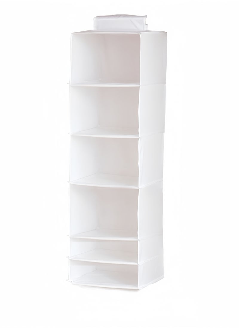 6 Compartments Storage, Hanging Organizer White 30 x 30 x 100cm