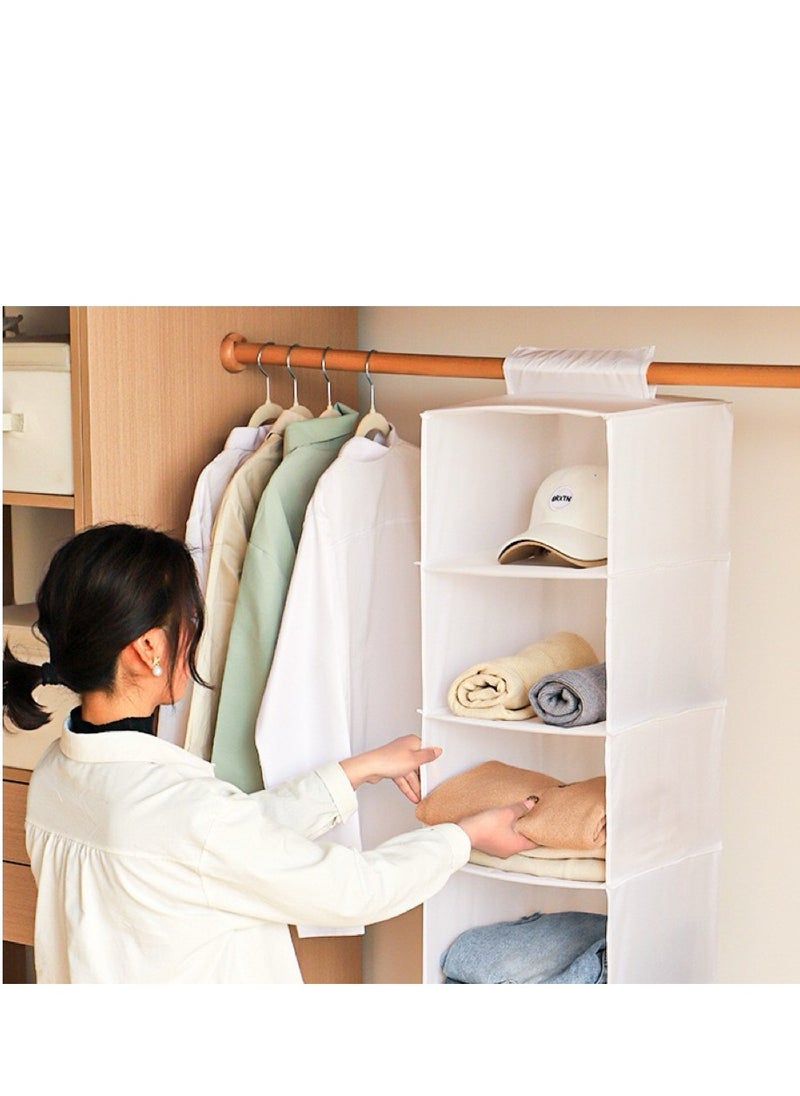 6 Compartments Storage, Hanging Organizer White 30 x 30 x 100cm