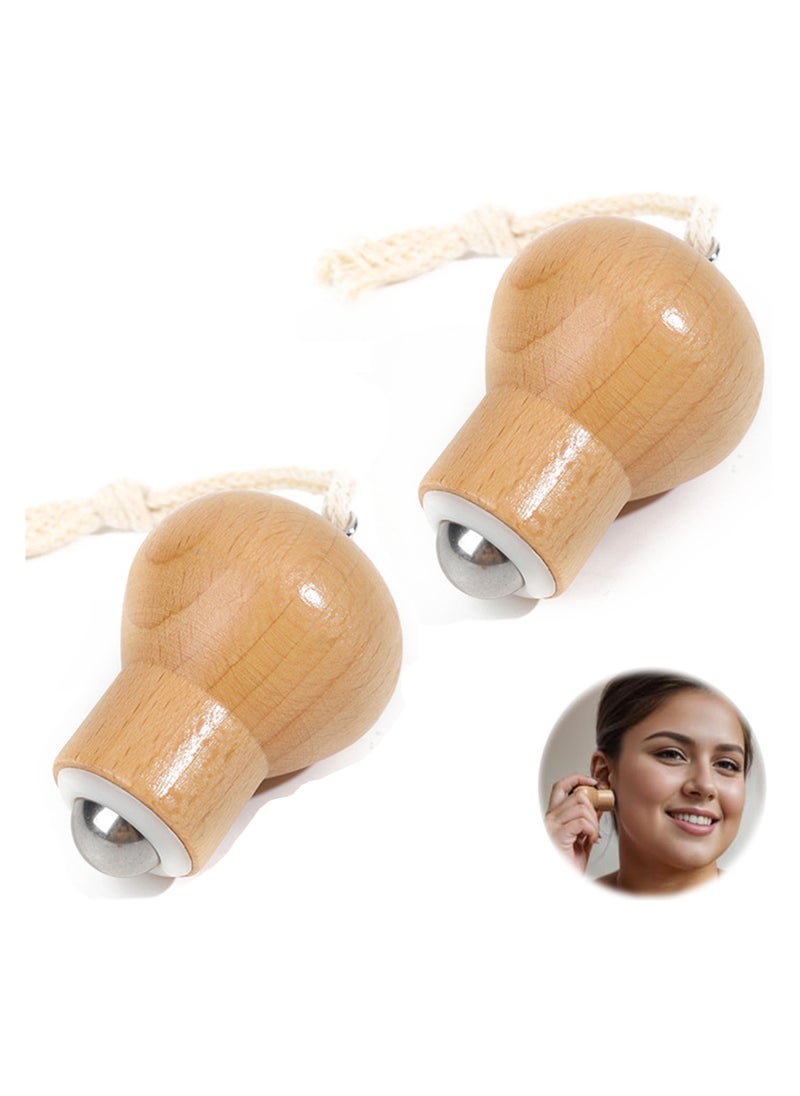 Wooden Facial Ice Roller with Steel Roller Ball for Stress Relief and Calming, Soothing Cryotherapy Ice Roller for Face and Eyes, Puffiness Relief, Revitalize Your Skin with Icy Glam Elegance