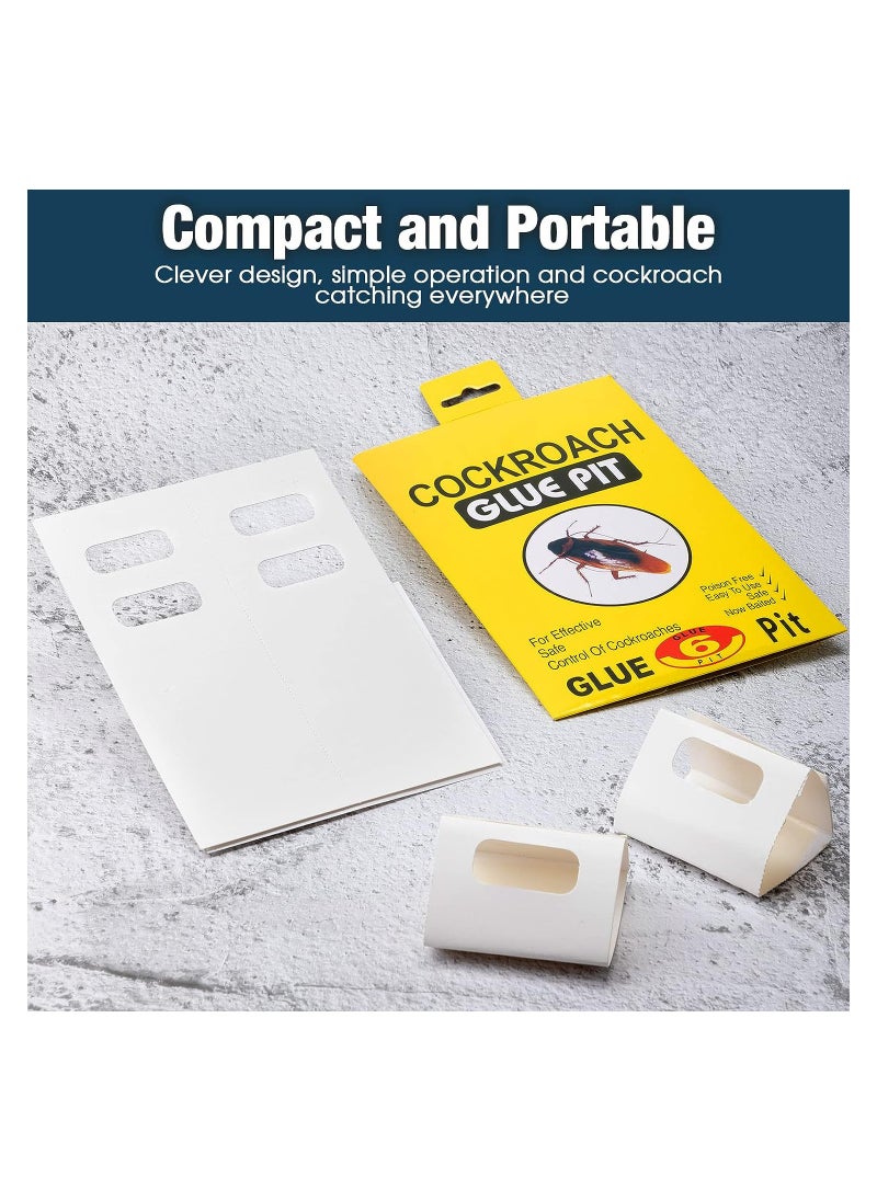 108 Count Cockroach Glue Traps Spider Scorpion Insect Trap Adhesive Long-Lasting Printing Design Sticky Traps Foldable, 8.6'' x 5.5'' (Yellow)