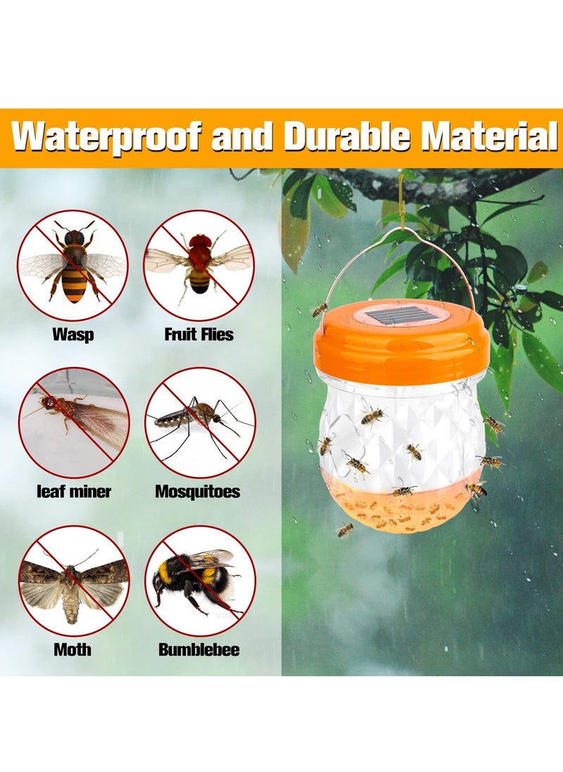 Wasp Trap, Bee Traps Catcher, Outdoor Wasp Deterrent Killer Insect Catcher, Wasp Killer Hornet Traps Non-Toxic Reusable Yellow Jacket Traps for Garden/Farm/Patio Hanging (2 Pack, Orange)