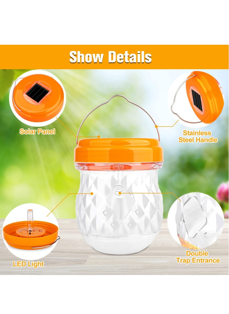 Wasp Trap, Bee Traps Catcher, Outdoor Wasp Deterrent Killer Insect Catcher, Wasp Killer Hornet Traps Non-Toxic Reusable Yellow Jacket Traps for Garden/Farm/Patio Hanging (2 Pack, Orange)