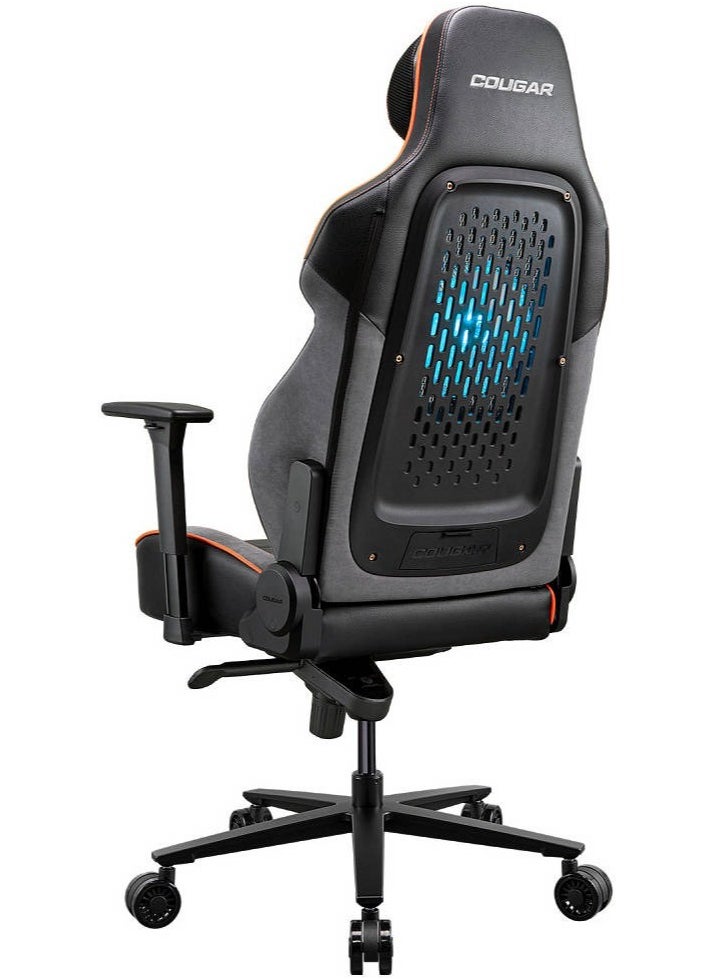 COUGAR NxSys Aero Gaming Chair with Integrated RGB Fan & Premium PVC Leather, Adjustable 3D Armrests, Elastomeric Mesh, Durable Steel Frame, 3