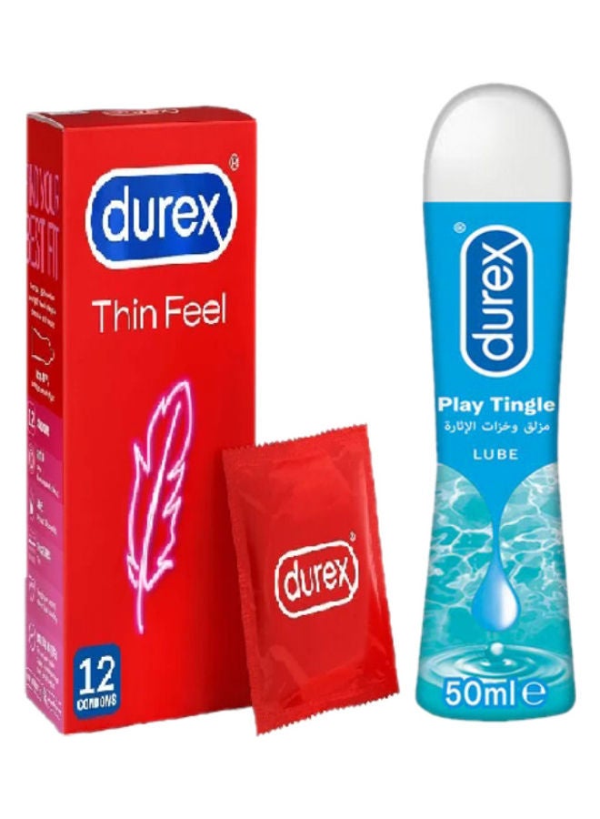 Thin Feel Condoms 12 and Durex Play Sweet Tingle 50 ml lube