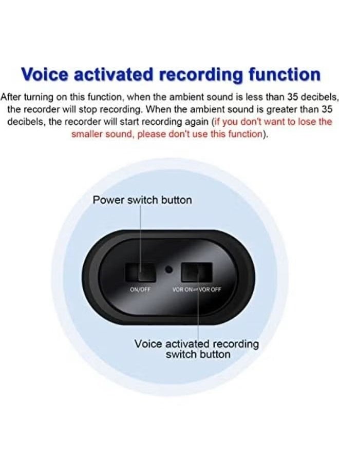 64GB Magnetic Voice Activated Recorder,1000 Hours Recording Capacity,Continuous Recording for 6 Days,Digital Audio Recorder, Small Recording Devices