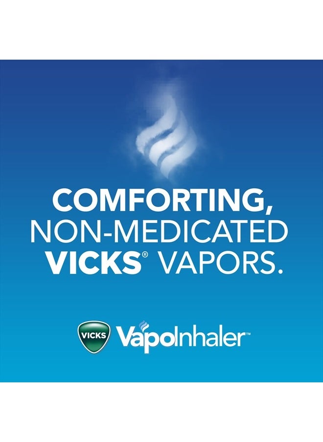 VapoInhaler, On-the-Go Portable Nasal Inhaler, Non-Medicated, With Refreshing Vicks Vapors, Menthol Scent , 2 Scented Sticks