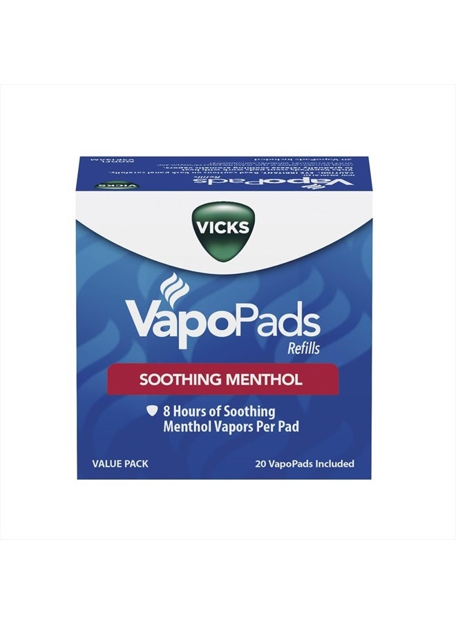 VapoPads, 20 Count – Soothing Menthol Vapor Pads for Vicks Humidifiers, Vaporizers, Waterless Vaporizers, and Plug-Ins, VSP-19