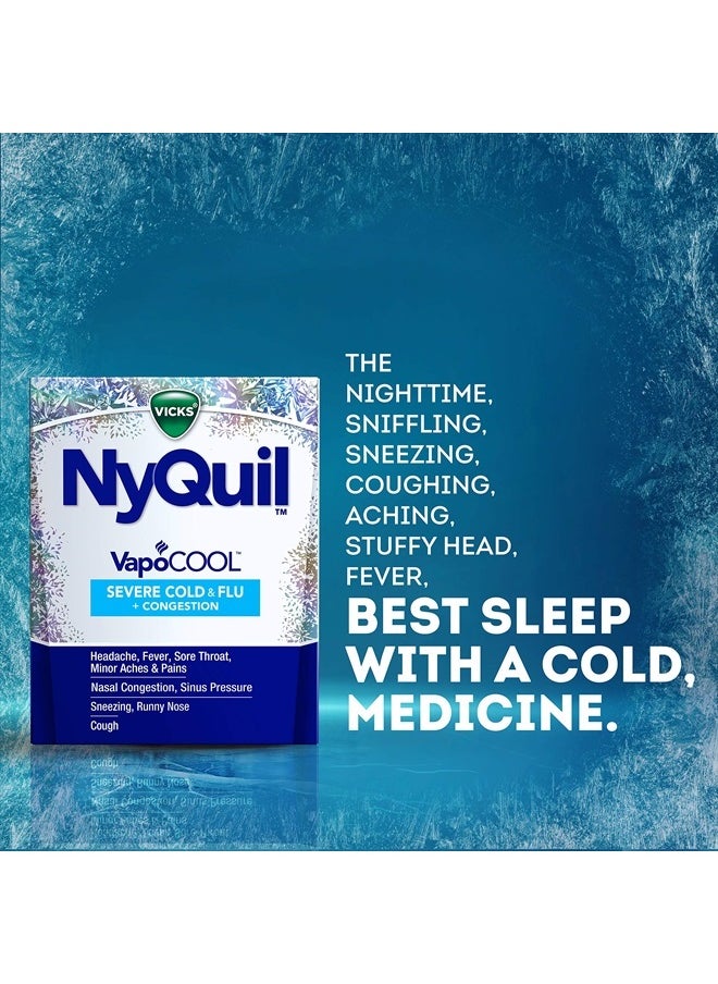 DayQuil and NyQuil VapoCOOL SEVERE Combo Cold & Flu + Congestion Medicine, Max Strength Relief For Fever, Sore Throat, Nasal Congestion, Sinus Pressure, Cough, 48 Count - 32 DayQuil, 16 NyQuil