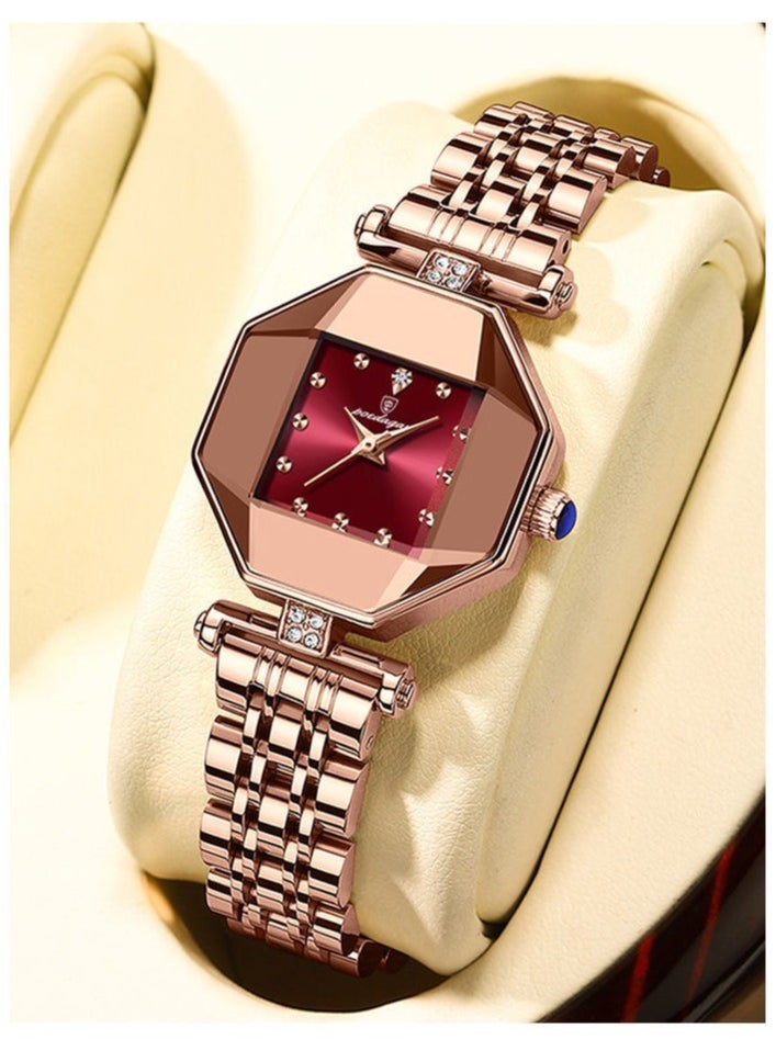 Women's Fashion Diamond-encrusted Polygonal Waterproof Quartz Watch