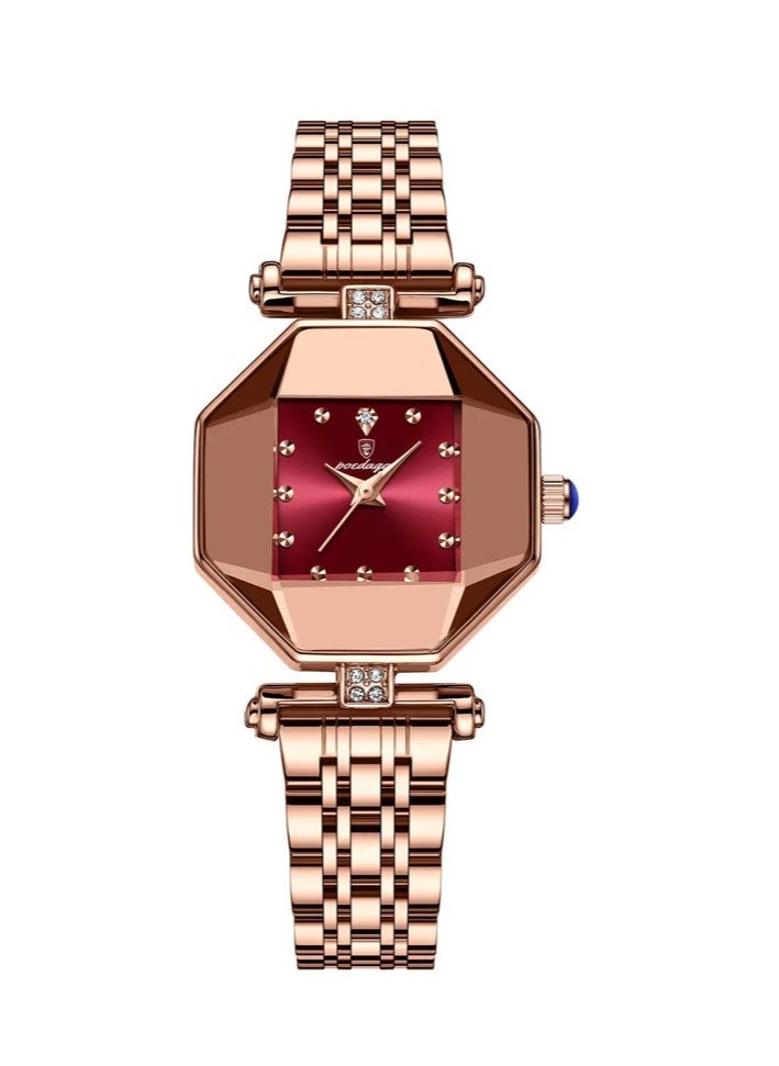 Women's Fashion Diamond-encrusted Polygonal Waterproof Quartz Watch