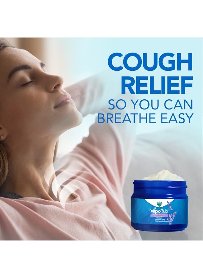 VapoRub, Lavender Scent, Cough Suppressant, Topical Chest Rub & Analgesic Ointment, Medicated Vicks Vapors, Relief from Cough Due to Cold, Aches & Pains, 1.76oz