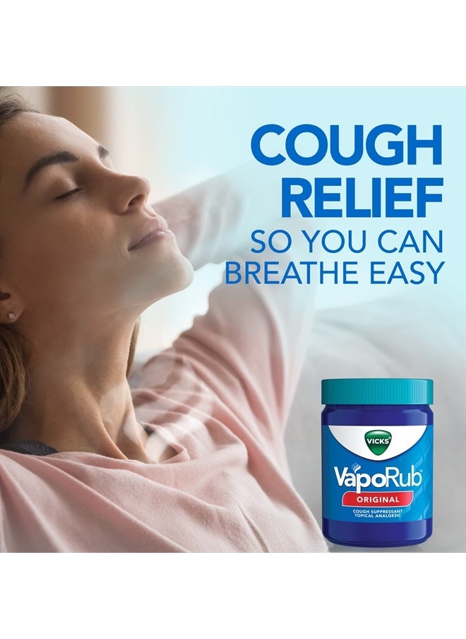 VapoRub Cough Suppressant Chest and Throat Topical Analgesic Ointment, 1.76 Ounce