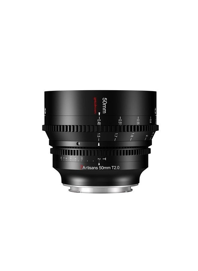 50mm T2.0 Large Aperture Full Frame Cine Lens L-Mount, Manual Focus Low Distortion Cinema Lens Mirrorless Cameras Compatible for Sigma FP, Panasonic S1 S1H S5, Leica SL SL2, Black