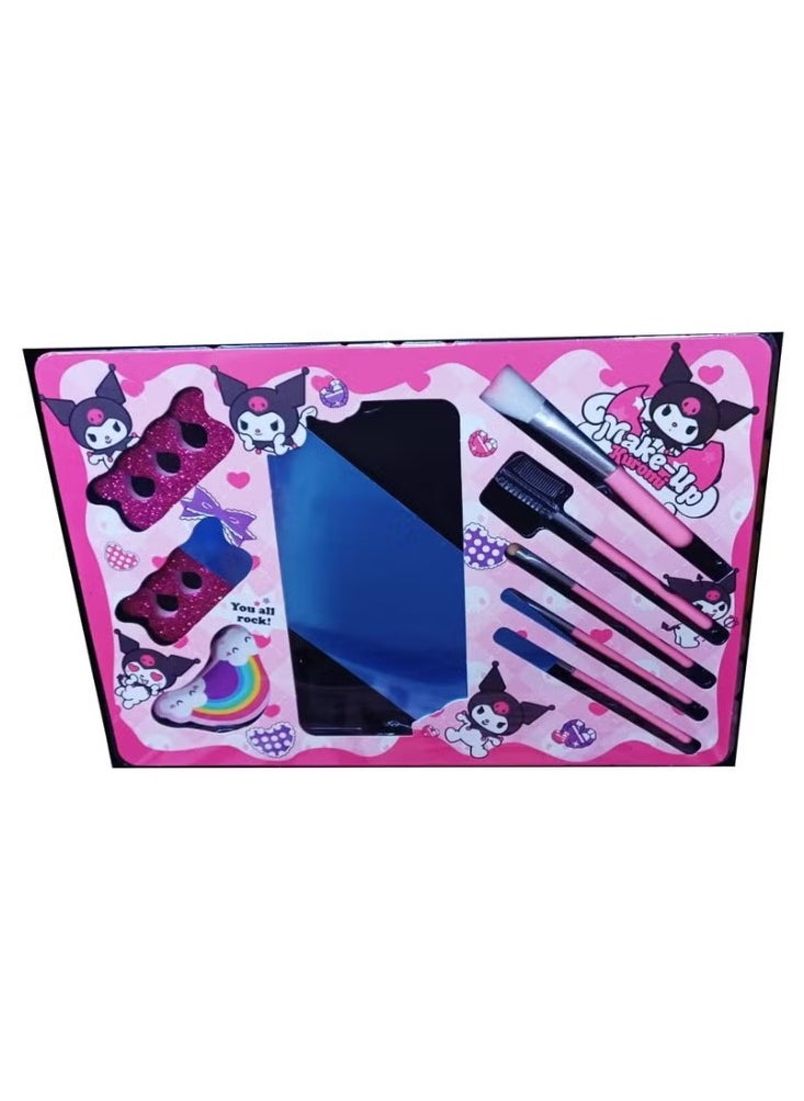 Kuromi Beauty Set in a Suitcase Eyeshadow Brushes Nail Polish Pink