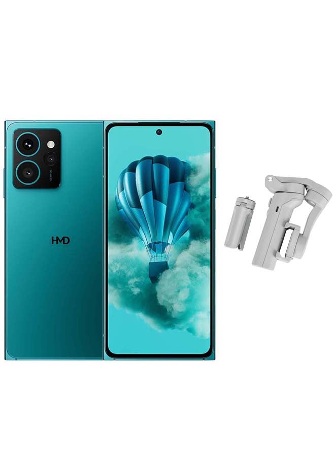 Skyline 5G Dual SIM Blue Topaz 12+12GB RAM 256GB + 3 axis Foldable Gimbal + 1 year Screen Damage Protection - Middle East Version