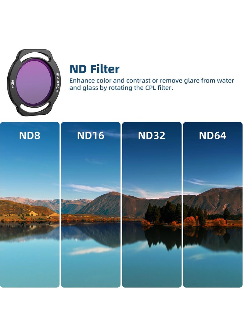 CPL UV ND Filter for DJI NEO Multi-Coated Filter Set for DJI NEO Drone Accessories - 6-Pack Filter(UV/CPL/ND8/ND16/ND32/ND64)