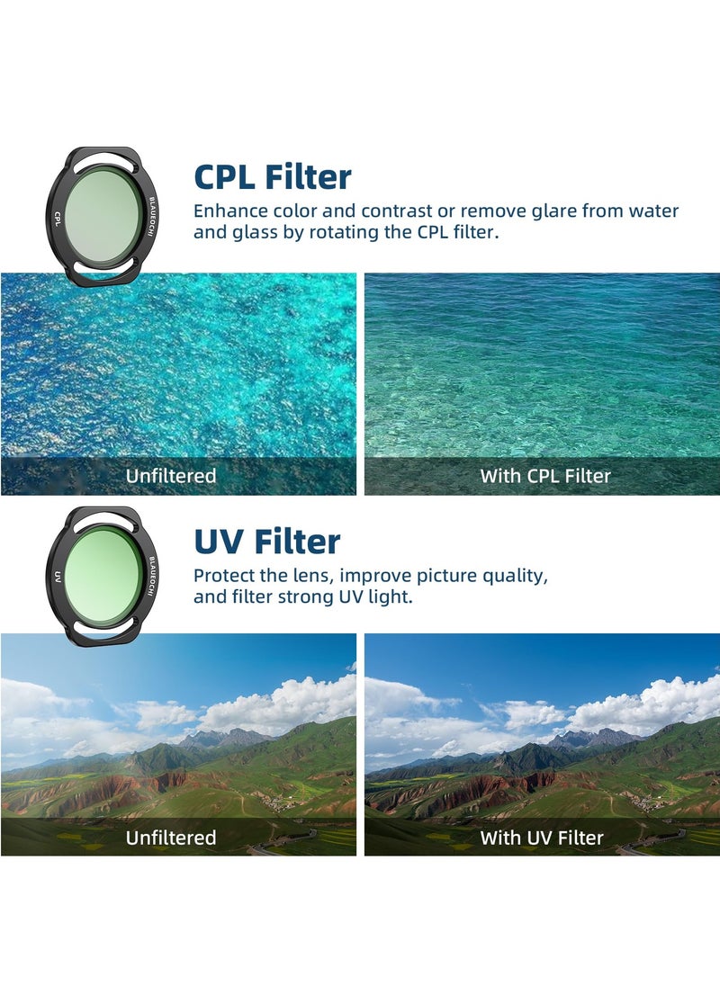 CPL UV ND Filter for DJI NEO Multi-Coated Filter Set for DJI NEO Drone Accessories - 6-Pack Filter(UV/CPL/ND8/ND16/ND32/ND64)