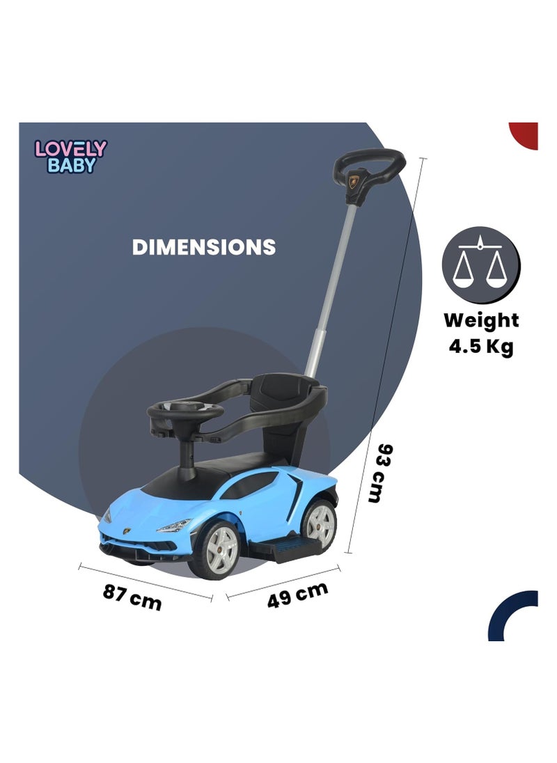 Push Car for Kids LB 3726, Toddler Lamborghini-Style Ride-On with Adjustable & Removable Handle