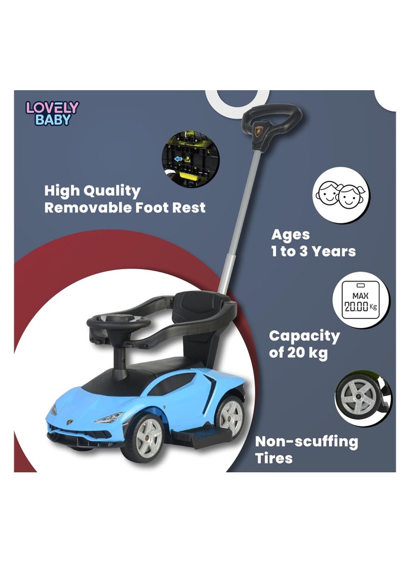 Push Car for Kids LB 3726, Toddler Lamborghini-Style Ride-On with Adjustable & Removable Handle