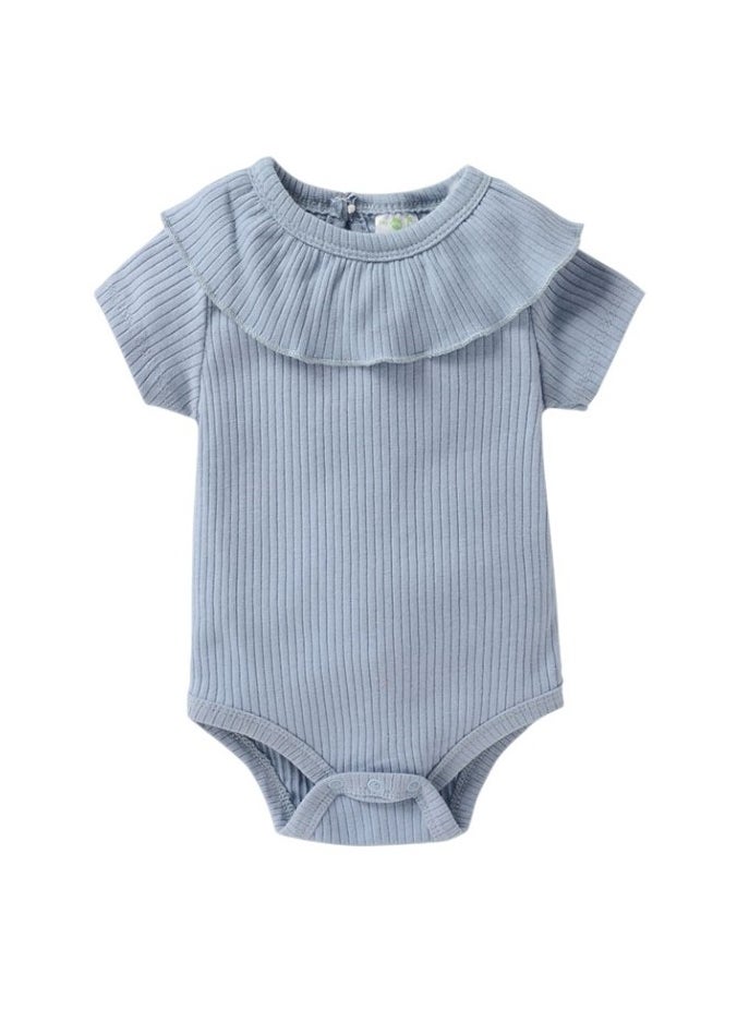 Bambimici Plain Blue Short Sleeve Bodysuit