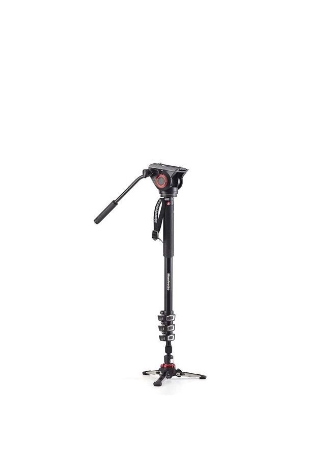 Video Monopod XPRO+, Camera and Video Support Rod with Video Head, 4-Section in Aluminium with Fluid Base, Photography Accessories for Content Creation, Video, Vlogging