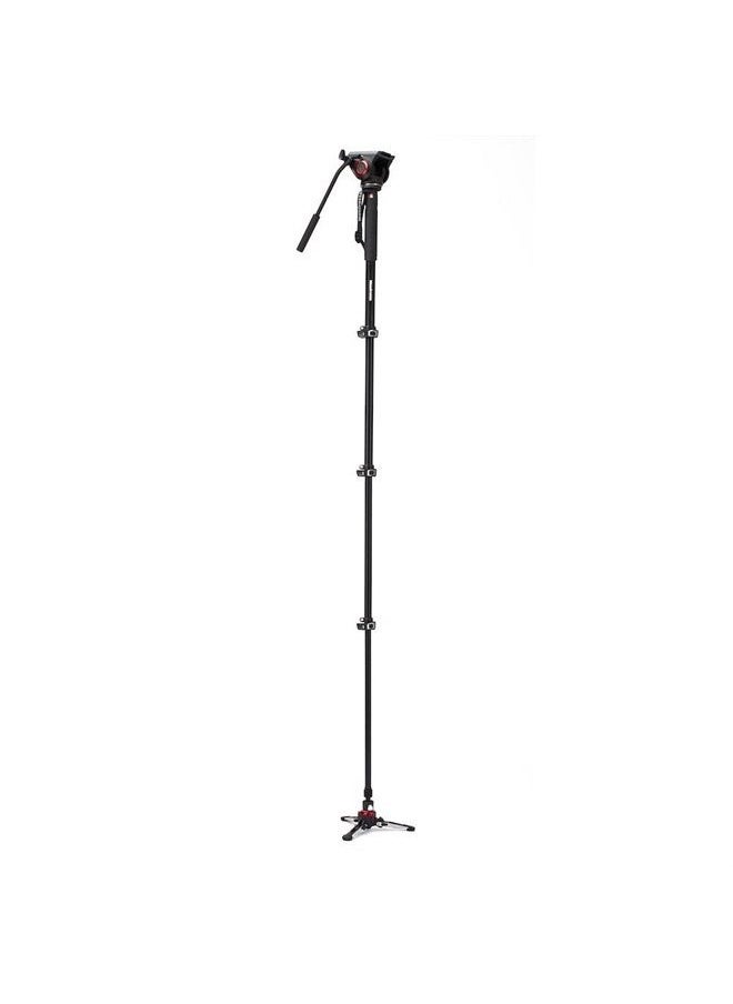 Video Monopod XPRO+, Camera and Video Support Rod with Video Head, 4-Section in Aluminium with Fluid Base, Photography Accessories for Content Creation, Video, Vlogging