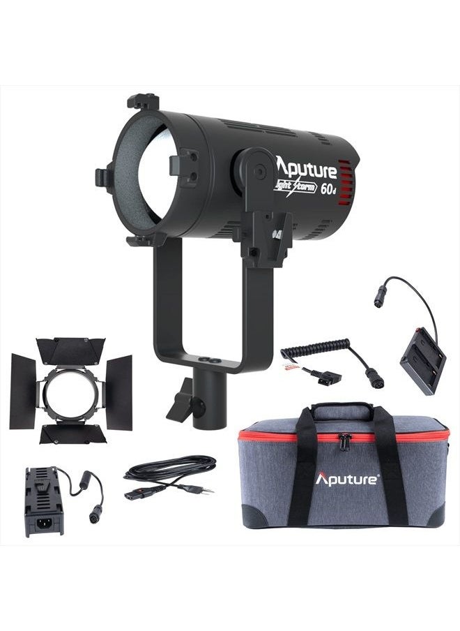 LS 60D Aputure Light Storm 60D 60W Daylight Focusing LED Video Light Support App Control, Built-in 8 Lighting FX, Barn Doors Included