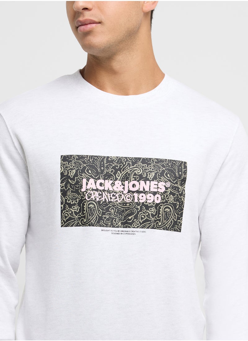 Jorbushwick Logo Print  Crew Neck Sweatshirts