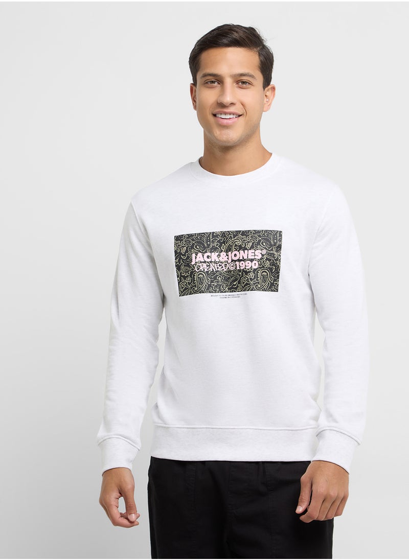 Jorbushwick Logo Print  Crew Neck Sweatshirts