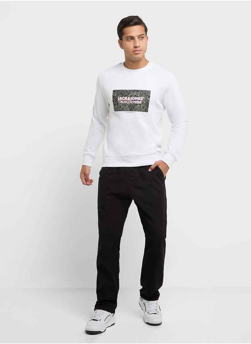 Jorbushwick Logo Print  Crew Neck Sweatshirts