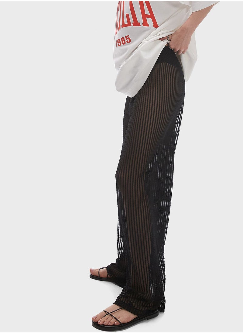 Striped High Waist Pants