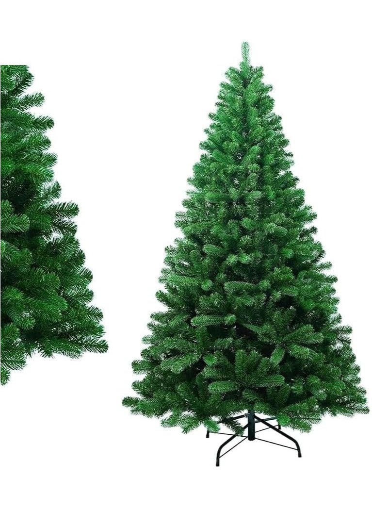 Artificial Tree Holiday Tree Flocked Artificial Tree Spruce Whole Tree with PVC Branch Tips & Metal Stand Suitable for Home Office Party New Year Decoration (C)