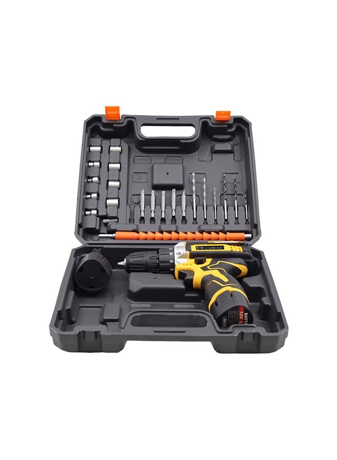 12V600W high power electric drill tool set dual speed lithium battery with two batteries and charger 24 accessories set suitable for home repair furniture car installation