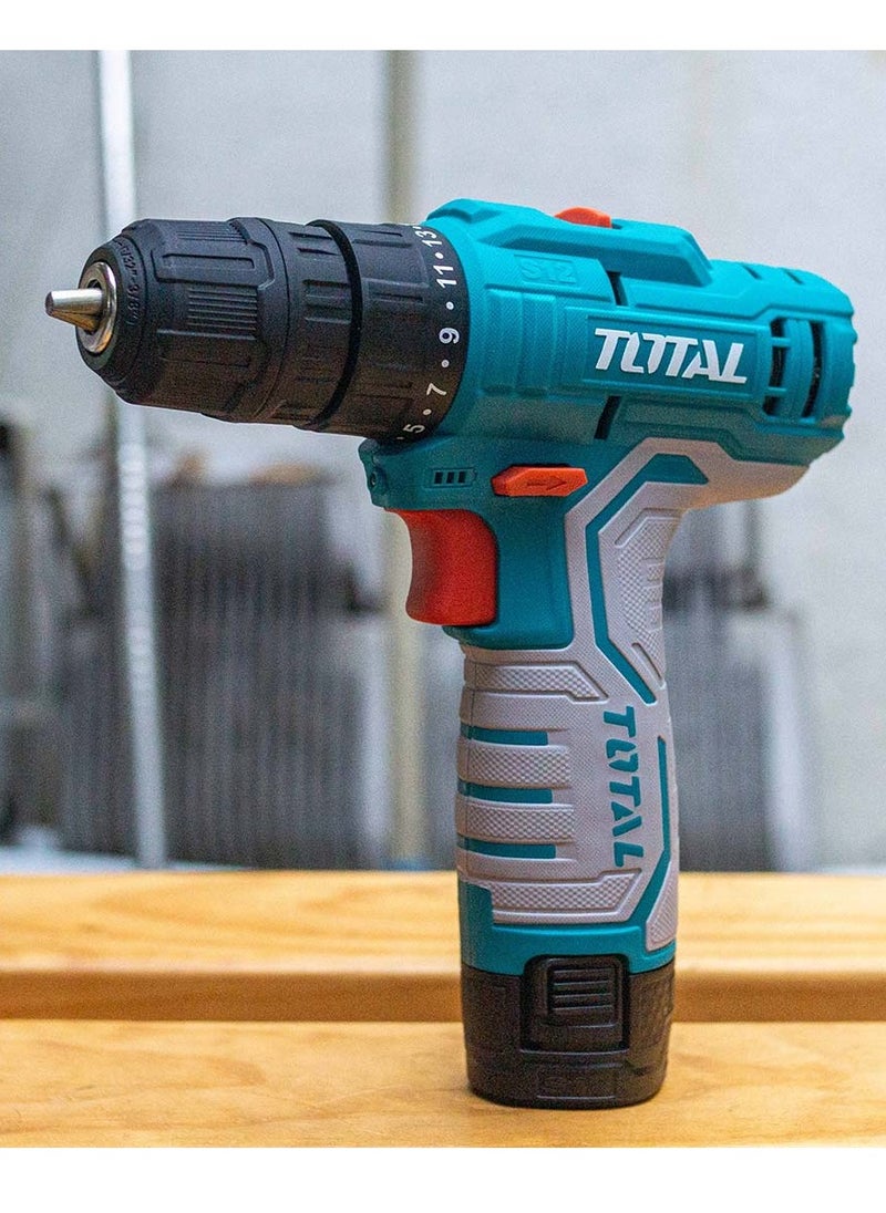 Total Cordless High-power Drill Machine – Indoor & outdoor Use with 2 Rechargeable Lithium-ion 12V Battery and Charger| Suitable for Wood, Plastic, wall etc.