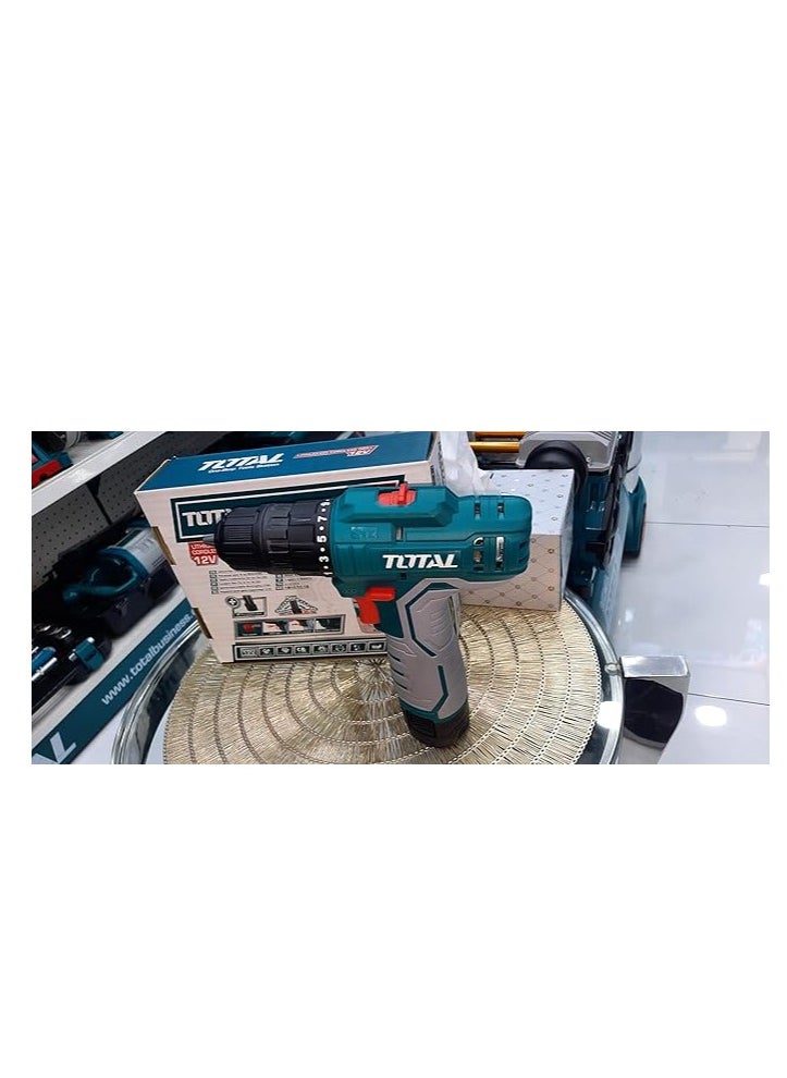 Total Cordless High-power Drill Machine – Indoor & outdoor Use with 2 Rechargeable Lithium-ion 12V Battery and Charger| Suitable for Wood, Plastic, wall etc.