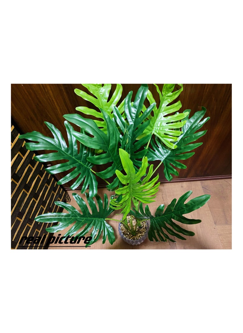 Artificial Plant Rainbow Leaves 70cm Home Decoration Indoor and Outdoor Artificial Large Plant Bonsai Suitable for Modern Office, Living Room, Home Decoration Gifts (with Flower Pots) (Large)