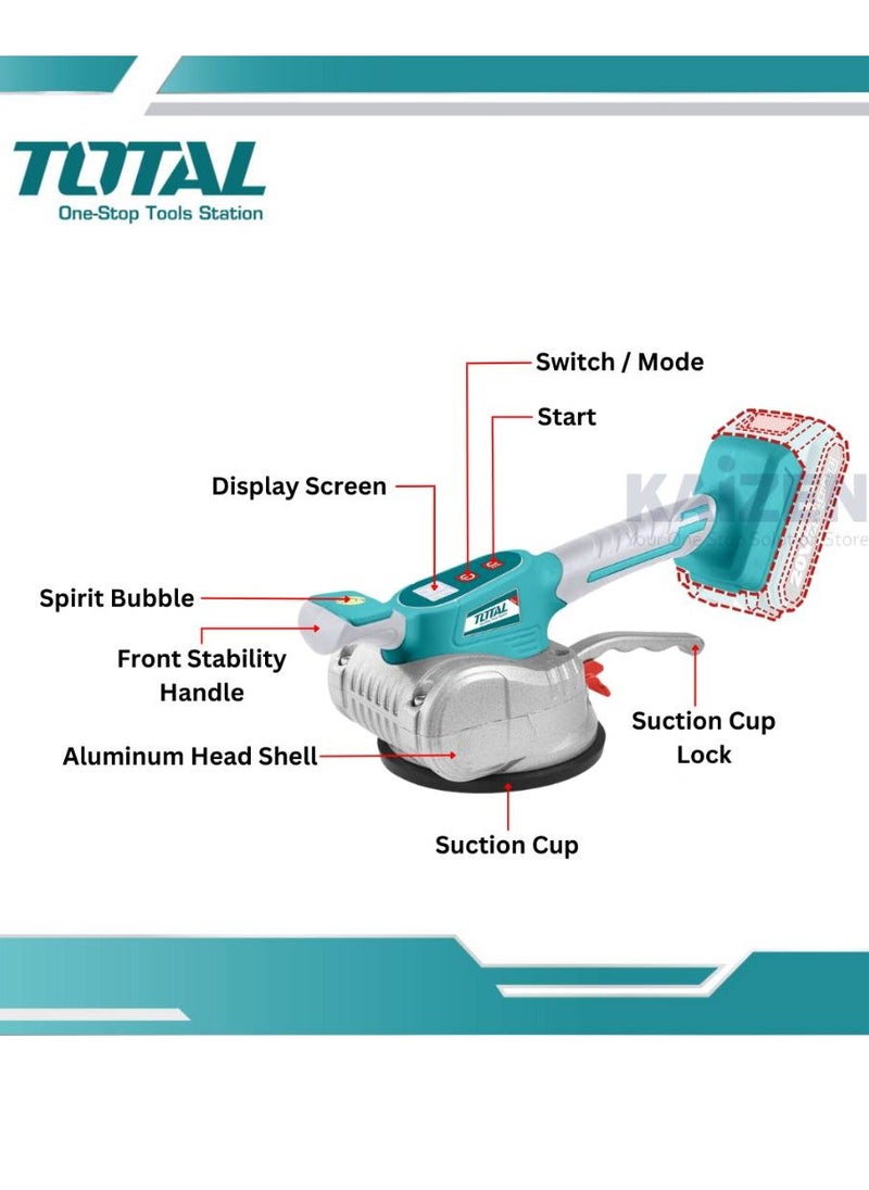 Total Lithium-Ion Tile Vibration Machine with Battery & Charger Included - 20V, 12-Speed, 50kg Suction Power for Easy Tile Installation