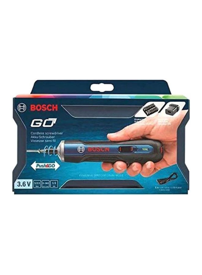 Go Professional Cordless Screwdriver Black/Blue/Silver 182x38mm