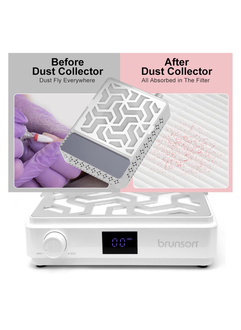 Nail Dust Collector Nail Tech Dust Collector with Adjustable Suction Power, Low Noise, and Pull Out Filter 2 in 1 Desktop Nail Supplies Extractor for Efficient Nail Care Burlington Portable Dust Collector