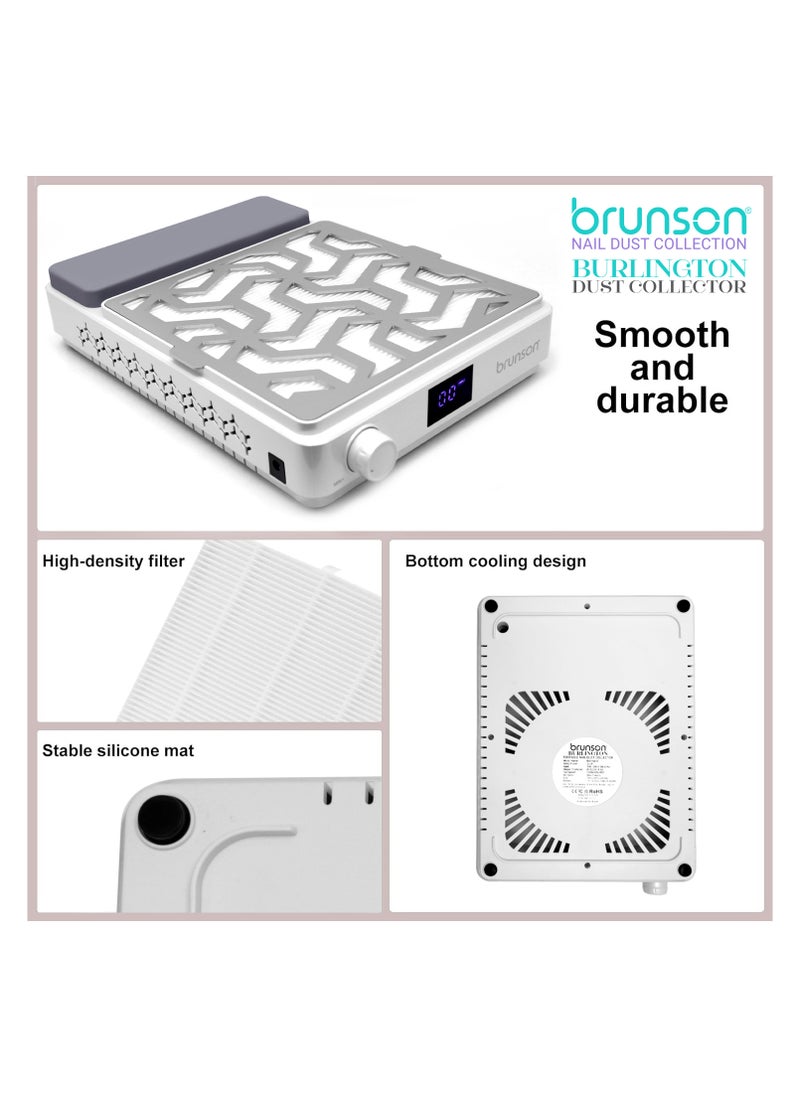 Nail Dust Collector Nail Tech Dust Collector with Adjustable Suction Power, Low Noise, and Pull Out Filter 2 in 1 Desktop Nail Supplies Extractor for Efficient Nail Care Burlington Portable Dust Collector