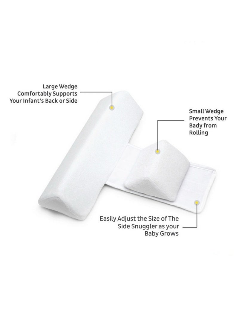 Anti Roll Sleep Positioner Baby Pillow White ( 43 x 10 x 10 cm )