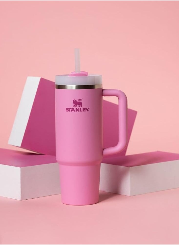 STANLEY Quencher H2.0 FlowState Stainless Steel Vacuum Insulated Tumbler 1.18L with Lid and Straw (Pink)